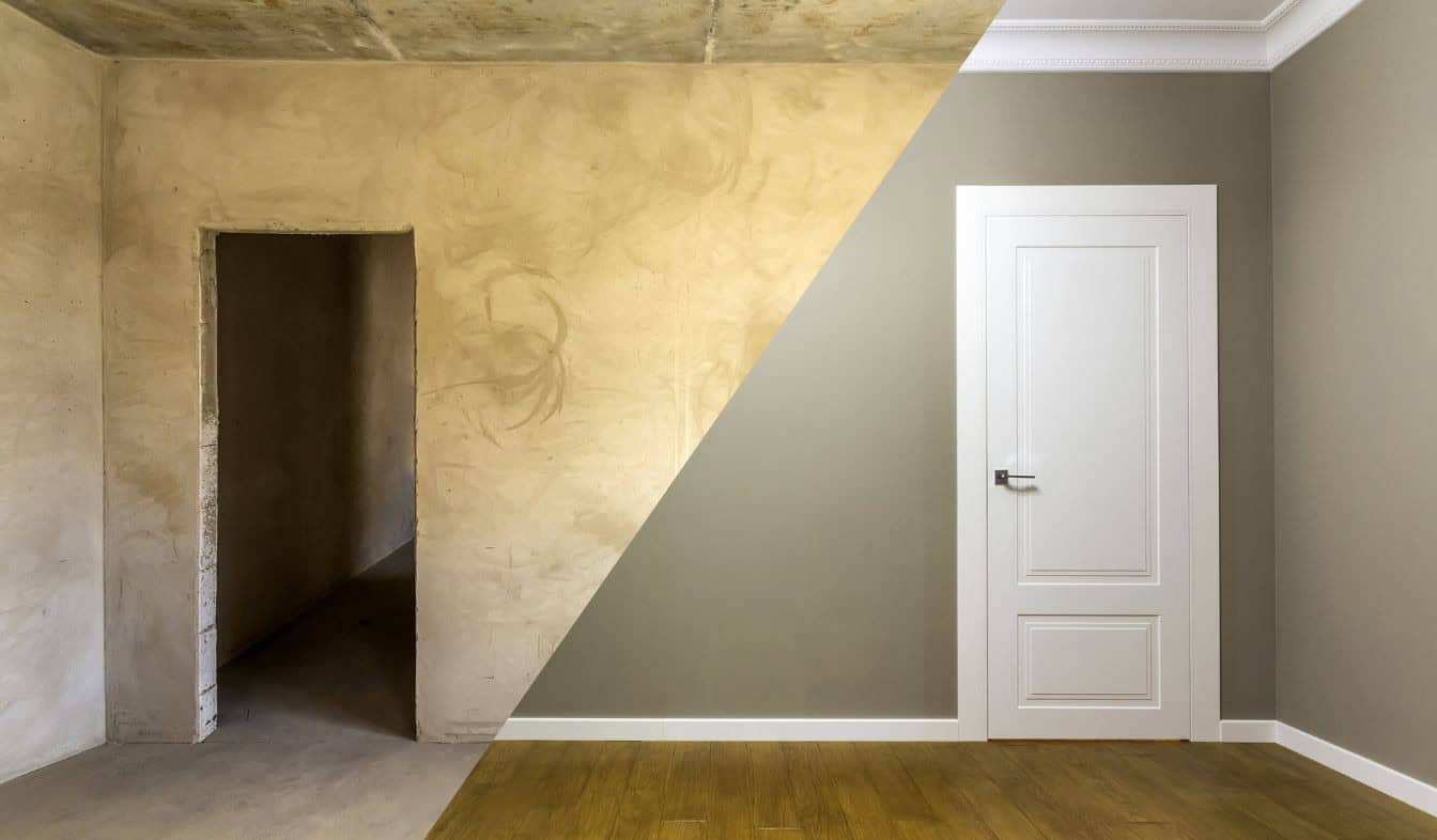 What is the Best Interior Paint? comparison of a room in an apartment before and after paint